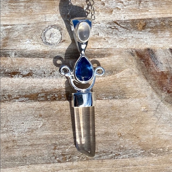 Kyanite & Crystal Quartz Necklace - Picture 2 of 15
